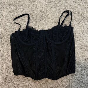 Black Lace Bustier Top